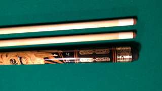 Fancy high end Silver line Longoni pool cue Mint Condition 2 shafts 
