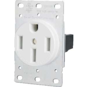  LUX R50S W 50 Amp Flush Mount 4 Wire Dryer Receptacle 
