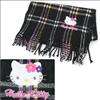 Hello Kitty Lady Knit Scarf Checkered Black Sanrio  