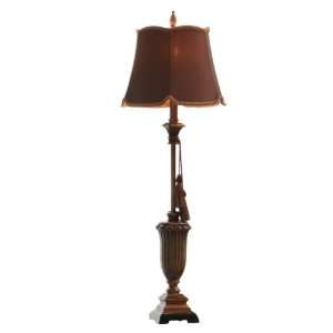  Pack of 2 Tall Tassled Urn Buffet Lamps with Scalloped 