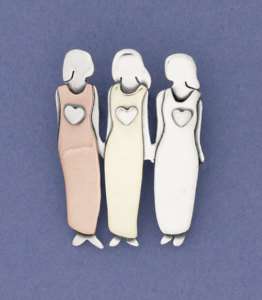 Three Sisters Whimsy Pin   Fair Trade Winds  