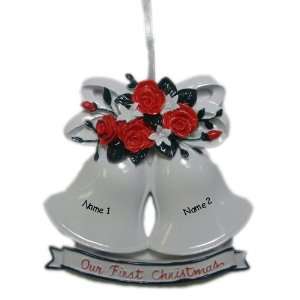   White Bell Couple Gift Expertly Handwritten Ornament 