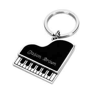   : Personalized Silver Plated Piano Shaped Key Chain: Everything Else