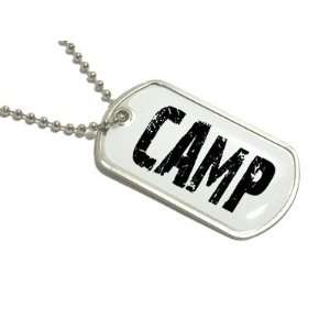 Camp   Military Dog Tag Keychain