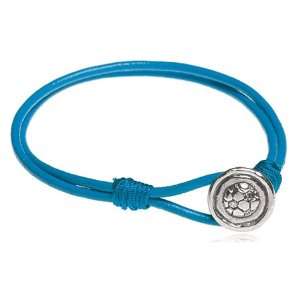  Kids Blue Leather Goals Soccer Ball Bracelet Jewelry