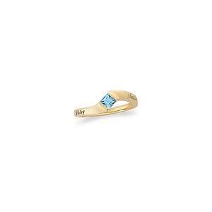  ZALES 18K Gold Plate Stackable Princess Birthstone Ring (1 