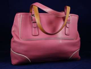 COACH *Pink* Leather Hampton CARRYALL Tote 9605  