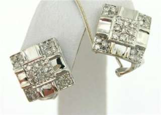 14K WHITE GOLD .55 carat DIAMOND (SI 1) Earrings w/ Omega Backs 
