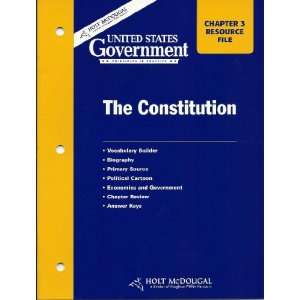 Chapter 3 Resource File, The Constitution, United States Government 