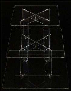 TIER SQUARE ACRYLIC CUPCAKE PARTY WEDDING CAKE STAND  