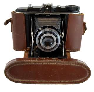 Vintage Agfa Isolette V Folding Film Camera Germany Leather Case 