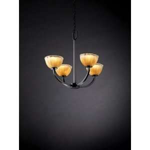  Arch 4 Light Black Chandelier Gold Bowl Shades: Home 