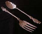 ANTIQUE WHITING 1902 LILY STERLING OVERSIZE SALAD SERVING FORK & SPOON 