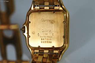 Authentic Cartier Panthere 18k Yellow Gold Mens Watch Large w/ Case 