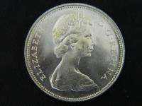 1966 CANADIAN UNC SILVER DOLLAR ELIZABETH II TIARA PORT $1, 80% SILVER 