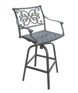 Black Cast Aluminum Scroll Bar Chairs (Set of 2)  Overstock