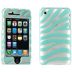 Polycarbonated Turquoise Zebra Case for iPhone 3G/ 3GS   