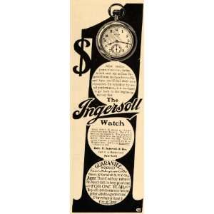  1905 Ad Robert H Ingersoll Pocket Watch 51 Maiden Ln NY 