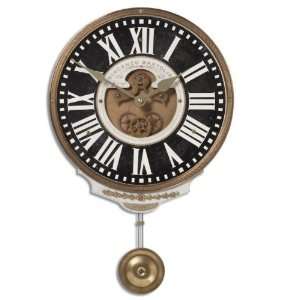   Black and Brass Italianate Pendulum Wall Clock