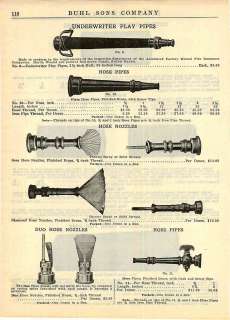 1918 Underwriter Play Hose Pipes Firefighters Brass Nozzles ad  