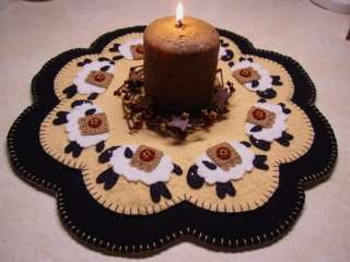 Penny Rug/Candle Mat~*PATTERN*~ShEEp Applique  