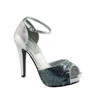 DEBBIE in Silver with Pewter Sequins Bridal Shoes  