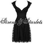 HELL BUNNY KITTY LADIES NEW BLACK LACE GOTHIC 50S VTG EVENING PROM 