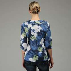 Calvin Klein Jeans Womens 3/4 sleeve V neck Floral Blouse  Overstock 