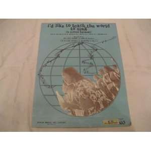 LIKE TO TEACH THE WORLD B BACKER 1971 SHEET MUSIC SHEET MUSIC 362 