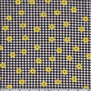  58 Wide Cotton Cambric Daisies Yellow Fabric By The Yard 