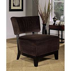 London Dark Brown Fabric Chair  Overstock