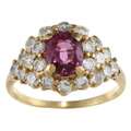18k Gold Pink Tourmaline and 1 3/5ct TDW Diamond Estate Ring (G H, SI1 