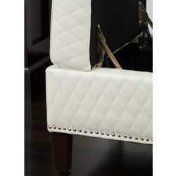 Felice Armless White Bonded Leather Club Chair  Overstock