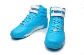 Reebok Womens Shoes Freestyle HI 32 953312 Neon Blue  