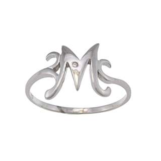 La Preciosa Sterling Silver Cubic Zirconia M Ring  Overstock