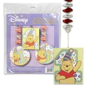  Hanging Dcor 3 Piece Pooh 1st Birthday Case Pack 144 