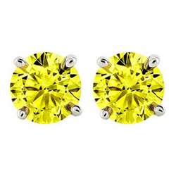 14k Gold 1/2ct TDW Canary Diamond Stud Earrings  