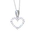 14k Two tone Gold 1/6ct TDW Diamond Double Heart Necklace (G H, I1 