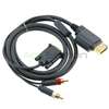 For Xbox 360 Slim VGA HD AV Cable+RCA To 3.5MM Adapter  