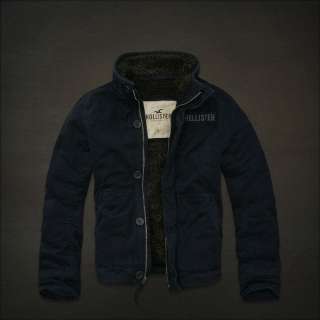 Hollister Mens Old Town Sherpa Lining Jacket blue  