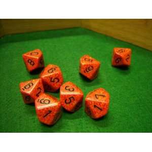  Speckled Fire 10 Sided Dice Toys & Games