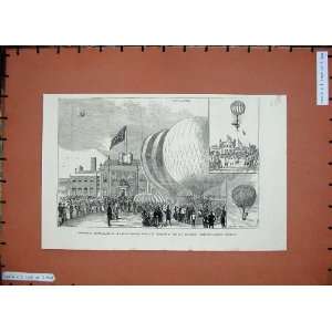    1884 First Hot Air Balloon England Finsbury Lhoste