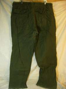 VINTAGE ARMY MILITARY TROUSERS MANS COTTON SATEEN OG 107 TYPE I SIZE 