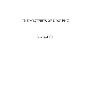 The Mysteries of Udolpho Ann Radcliffe 9781404319851  