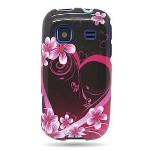  Hard Snap on Plastic With PINK HEART FLOWERS LOVE Design 