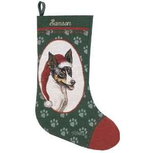 Personalized Dog Christmas Stocking   Rat Terrier 