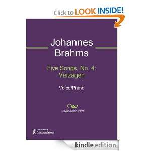 Five Songs, No. 4 Verzagen Sheet Music Johannes Brahms  