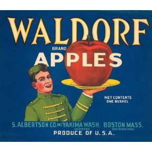  WALDORF APPLES USA FRUIT CRATE LABEL PRINT REPRODUCTION 