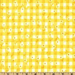   Woven 1/4 Daisy Gingham Maize Fabric By The Yard