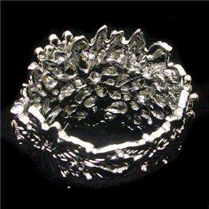 Bridal Snowflake Flower Bracelet Cuff Swarovski Crystal Bangle  